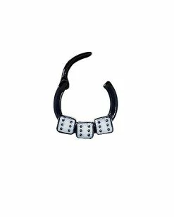 Hot Sale ❤️ Triple Dice Hinged Septum Ring - 16 Gauge 😀 -Playboy Shop 03831153 B