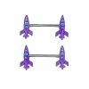 Discount β¨ Purple Rocket Ship Nipple Barbells - 14 Gauge π 2 Discount β¨ Purple Rocket Ship Nipple Barbells - 14 Gauge π -Playboy Shop 03831229