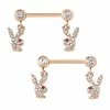 Best Pirce β¨ CZ Rose Goldtone Playboy Bunny Dangle Nipple Barbells - 14 Gauge π 2 Best Pirce β¨ CZ Rose Goldtone Playboy Bunny Dangle Nipple Barbells - 14 Gauge π -Playboy Shop 03831377 a
