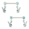 Top 10 π― CZ Blue Playboy Bunny Dangle Nipple Barbells - 14 Gauge π 1 Top 10 π― CZ Blue Playboy Bunny Dangle Nipple Barbells - 14 Gauge π -Playboy Shop 03831393 a