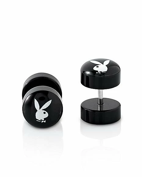 Flash Sale 🥰 Fake Black and White Playboy Bunny Plugs - 16 Gauge ✔️ 3 Flash Sale 🥰 Fake Black and White Playboy Bunny Plugs - 16 Gauge ✔️