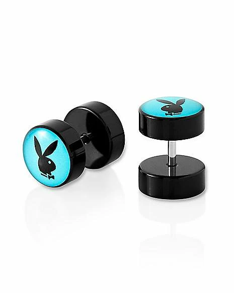 Best Pirce ⭐ Fake Teal Playboy Bunny Plugs - 16 Gauge ⌛ 4 Best Pirce ⭐ Fake Teal Playboy Bunny Plugs - 16 Gauge ⌛ - Image 2