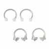 Cheap 🎉 Multi-Pack CZ Pink Butterfly Horseshoe Rings 2 Pair - 16 Gauge 🛒 -Playboy Shop 03831484 a