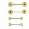 Hot Sale ✨ Multi-Pack Yellow Flower Nipple Barbells 4 Pack - 14 Gauge 😍 2 Hot Sale ✨ Multi-Pack Yellow Flower Nipple Barbells 4 Pack - 14 Gauge 😍 -Playboy Shop 03831500 a