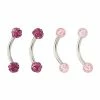 Coupon 🔔 Multi-Pack CZ Pink and Purple Pave Curved Barbells 4 Pack - 16 Gauge 🛒 -Playboy Shop 03831534 a