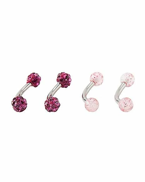 Coupon π Multi-Pack CZ Pink and Purple Pave Curved Barbells 4 Pack - 16 Gauge π 4 Coupon π Multi-Pack CZ Pink and Purple Pave Curved Barbells 4 Pack - 16 Gauge π - Image 2