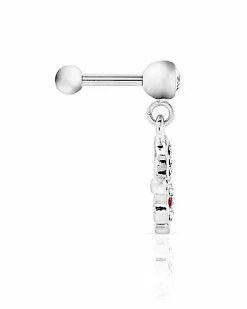 Best Sale 👍 CZ Clear and Red Playboy Bunny Dangle Cartilage Ring - 16 Gauge ✔️ -Playboy Shop 03831716 b