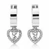 Outlet 😉 Playboy Bunny Clear Gem Heart Hoop Dangle Earrings - 20 Gauge ✨ -Playboy Shop 03831815 a