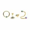 Budget 🧨 CZ Multi-Pack Goldtone Eye Labret Lip Rings 4 Pack - 16 Gauge 👏 -Playboy Shop 03832391 a