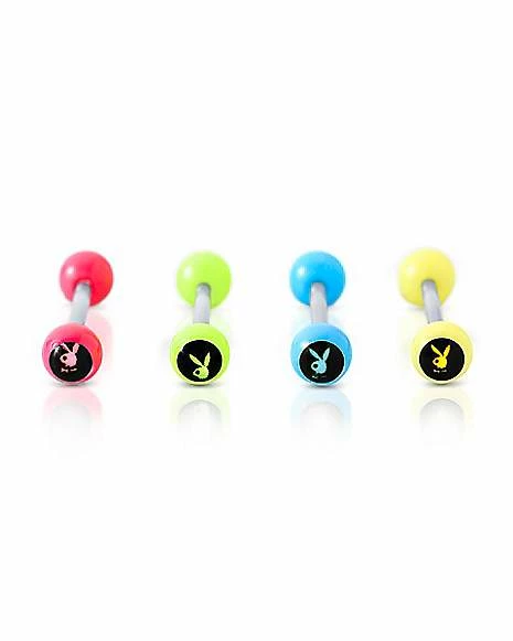 Cheap π Multi-Pack Multi-Color Neon Glow in the Dark Playboy Bunny Barbells 4 Pack - 14 Gauge π 3 Cheap π Multi-Pack Multi-Color Neon Glow in the Dark Playboy Bunny Barbells 4 Pack - 14 Gauge π