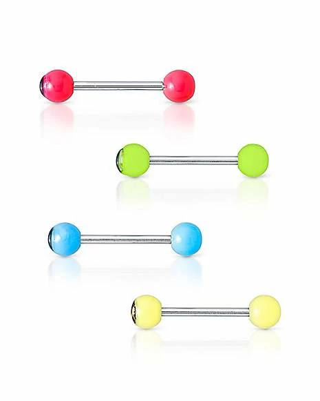Cheap π Multi-Pack Multi-Color Neon Glow in the Dark Playboy Bunny Barbells 4 Pack - 14 Gauge π 4 Cheap π Multi-Pack Multi-Color Neon Glow in the Dark Playboy Bunny Barbells 4 Pack - 14 Gauge π - Image 2