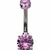 Brand new 😀 Pink Prong CZ Belly Ring - 14 Gauge ⌛ -Playboy Shop 03833415 a