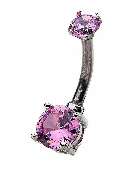 Brand new π Pink Prong CZ Belly Ring - 14 Gauge β 4 Brand new π Pink Prong CZ Belly Ring - 14 Gauge β - Image 2