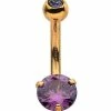 Cheapest π Prong Purple CZ Goldtone Belly Ring - 14 Gauge 𧨠2 Cheapest π Prong Purple CZ Goldtone Belly Ring - 14 Gauge 𧨠-Playboy Shop 03833431 a