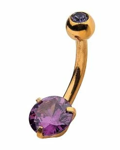 Cheapest π Prong Purple CZ Goldtone Belly Ring - 14 Gauge 𧨠5 Cheapest π Prong Purple CZ Goldtone Belly Ring - 14 Gauge 𧨠-Playboy Shop 03833431 b