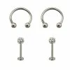 Wholesale π Multi-Pack Horseshoe Rings and CZ Labret Lip Rings 4 Pack - 16 Gauge π 1 Wholesale π Multi-Pack Horseshoe Rings and CZ Labret Lip Rings 4 Pack - 16 Gauge π -Playboy Shop 03833563 a