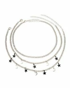 Flash Sale ๐ Star and Moon Charm Chain Choker Necklaces - 3 Pack ๐ 5 Flash Sale ๐ Star and Moon Charm Chain Choker Necklaces - 3 Pack ๐ -Playboy Shop 03834181 b