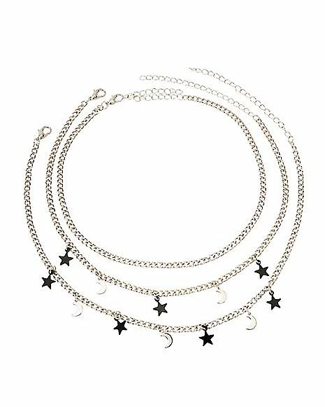 Flash Sale ๐ Star and Moon Charm Chain Choker Necklaces - 3 Pack ๐ 4 Flash Sale ๐ Star and Moon Charm Chain Choker Necklaces - 3 Pack ๐ - Image 2