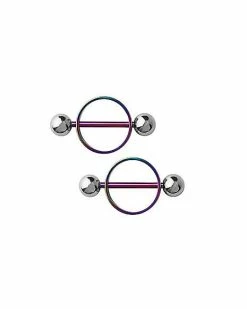 Coupon 🎉 Oil Slick Circle Nipple Shields - 14 Gauge 🎉