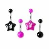 Top 10 👍 Multi-Pack Purple and Black Playboy Star Belly Rings 4 Pack - 14 Gauge 👏