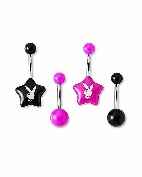 Top 10 π Multi-Pack Purple and Black Playboy Star Belly Rings 4 Pack - 14 Gauge π 3 Top 10 π Multi-Pack Purple and Black Playboy Star Belly Rings 4 Pack - 14 Gauge π
