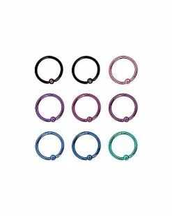 Cheapest 💯 Multi-Pack Pastel Hoop Nose Rings 6 Pack - 20 Gauge 🔥 -Playboy Shop 03840998