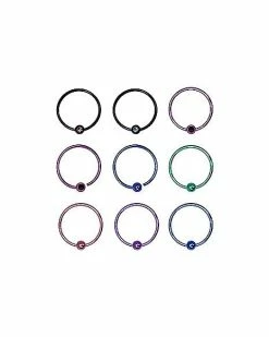 Cheapest 💯 Multi-Pack Pastel Hoop Nose Rings 6 Pack - 20 Gauge 🔥 -Playboy Shop 03841004