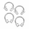 Flash Sale 🧨 Multi-Pack CZ Silvertone Playboy Bunny Horseshoe Rings 4 Pack - 16 Gauge ✔️ -Playboy Shop 03841343 a
