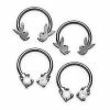 Buy 😍 Multi-Pack CZ Black Playboy Bunny Horseshoe Rings 4 Pack - 16 Gauge 🛒 -Playboy Shop 03841350 a