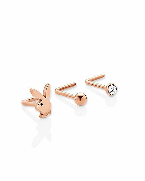 Deals β€οΈ Multi-Pack CZ Rose Goldplated Playboy L-Bend Nose Rings 3 Pack - 20 Gauge π₯ 3 Deals β€οΈ Multi-Pack CZ Rose Goldplated Playboy L-Bend Nose Rings 3 Pack - 20 Gauge π₯