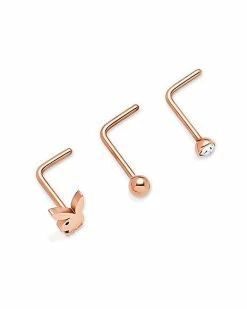 Deals β€οΈ Multi-Pack CZ Rose Goldplated Playboy L-Bend Nose Rings 3 Pack - 20 Gauge π₯ 5 Deals β€οΈ Multi-Pack CZ Rose Goldplated Playboy L-Bend Nose Rings 3 Pack - 20 Gauge π₯ -Playboy Shop 03841418 b