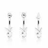 Cheap 👍 Multi-Pack CZ Playboy Bunny Curved Barbells 3 Pack - 16 Gauge 👏 -Playboy Shop 03841426 a