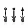 Wholesale 🤩 Multi-Pack CZ Black Playboy Curved Barbells 3 Pack - 16 Gauge 🎉 -Playboy Shop 03841434 a
