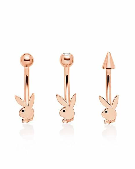 Brand new π Multi-Pack CZ Rose Goldplated Playboy Curved Barbells 3 Pack - 16 Gauge β 3 Brand new π Multi-Pack CZ Rose Goldplated Playboy Curved Barbells 3 Pack - 16 Gauge β