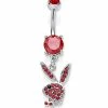 Deals ⭐ CZ Red Playboy Bunny Dangle Belly Ring - 14 Gauge 🤩 -Playboy Shop 03841483 a