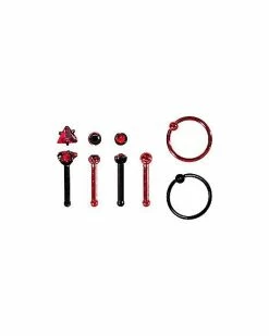 Top 10 π₯° Multi-Pack Black and Red Gem-Effect Bone Nose Rings and Hoop Nose Rings 6 Pack - 20 Gauge π 6 Top 10 π₯° Multi-Pack Black and Red Gem-Effect Bone Nose Rings and Hoop Nose Rings 6 Pack - 20 Gauge π -Playboy Shop 03841764