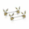 Cheapest β€οΈ Yellow Playboy Bunny Gem Nipple Barbells - 14 Gauge π 2 Cheapest β€οΈ Yellow Playboy Bunny Gem Nipple Barbells - 14 Gauge π -Playboy Shop 03841798 a