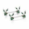 Coupon 🥰 Green Playboy Bunny Gem Nipple Barbells - 14 Gauge ⭐ -Playboy Shop 03841822 a