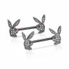 Flash Sale 🌟 Black Playboy Bunny Gem Nipple Barbells - 14 Gauge 😉 1 Flash Sale 🌟 Black Playboy Bunny Gem Nipple Barbells - 14 Gauge 😉 -Playboy Shop 03841830 a