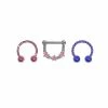 Discount 🥰 Multi-Pack Pink and Purple Star Septum Rings 3 Pack - 16 Gauge 😀