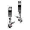 Best Pirce 👍 Playboy Bunny Gem Huggie Hoop Dangle Earrings - 18 Gauge 🌟 -Playboy Shop 03841913 a