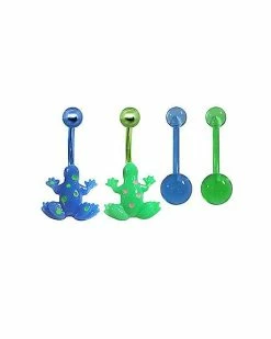 Best deal 😀 Multi-Pack Blue and Green Frog Belly Rings 4 Pack - 14 Gauge 😉