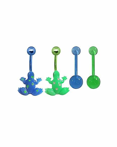 Best deal π Multi-Pack Blue and Green Frog Belly Rings 4 Pack - 14 Gauge π 3 Best deal π Multi-Pack Blue and Green Frog Belly Rings 4 Pack - 14 Gauge π