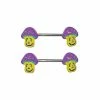Flash Sale βοΈ Smiling Mushroom Nipple Barbells - 14 Gauge β 1 Flash Sale βοΈ Smiling Mushroom Nipple Barbells - 14 Gauge β -Playboy Shop 03842002