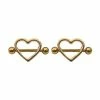 Brand new 😍 Goldtone Heart Nipple Shields - 14 Gauge 😉 -Playboy Shop 03842028