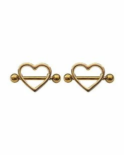 Brand new 😍 Goldtone Heart Nipple Shields - 14 Gauge 😉