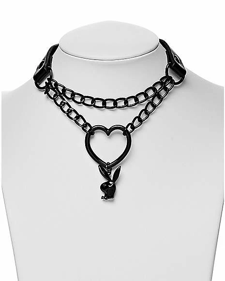 Budget β Black Playboy Bunny Chain Choker Necklace 𧨠3 Budget β Black Playboy Bunny Chain Choker Necklace π§¨