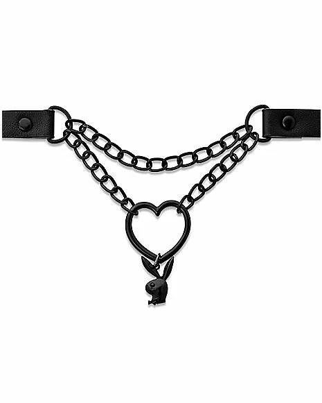 Budget β Black Playboy Bunny Chain Choker Necklace 𧨠4 Budget β Black Playboy Bunny Chain Choker Necklace 𧨠- Image 2