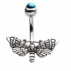 Buy ⌛ CZ Skull Butterfly Belly Ring - 14 Gauge ✨ -Playboy Shop 03843398 a
