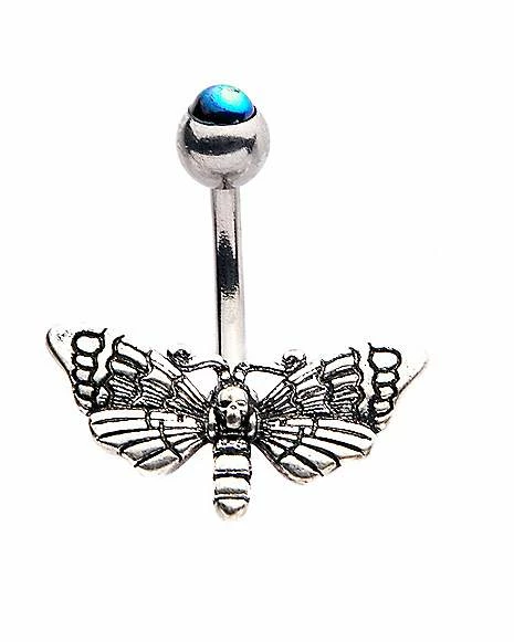 Buy ⌛ CZ Skull Butterfly Belly Ring - 14 Gauge ✨ 3 Buy ⌛ CZ Skull Butterfly Belly Ring - 14 Gauge ✨